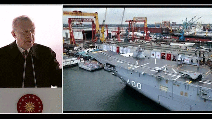 Erdoğan: ”Dünya’nın İlk SİHA Gemisi TCG Anadolu’dur.”